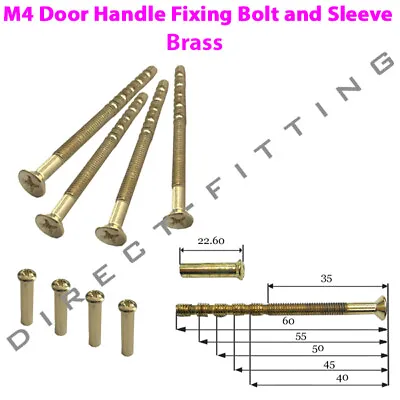 Door Handle Male To Female Connecting Screws Bolts For Roses And Handles M4  • £2.15