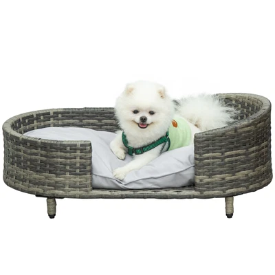 £45.99 • Buy PawHut Wicker Dog Sofa Bed W/ Soft Water-resistant Cushion For Medium Small Dogs