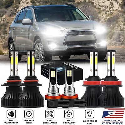 For MITSUBISHI Outlander Sport LED Headlight Bulbs Kit High-Low Beam & Fog Light • $36.94