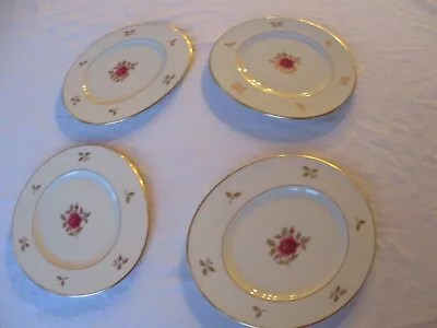 (4) Vintage Lenox Rhodora Salad Plates Floral W Gold Accents 8.25   Pristine • $29.99