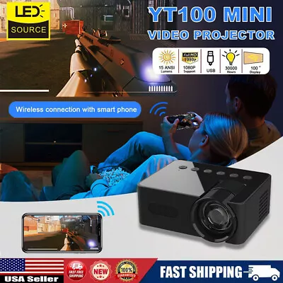 Mini Projector 3D LED Mini WiFi Video Home Theater Cinema For IOS Android System • $31.36