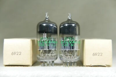 £63.91 • Buy NOS/NIB Matched Pair Sylvania 6922/E88CC O-Getter 1968 USA
