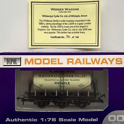 Dapol 00 Wessex Wagons 6 Wheel Tanker Whiteways Cyder Whimple Devon #17 L/E New • £59.99