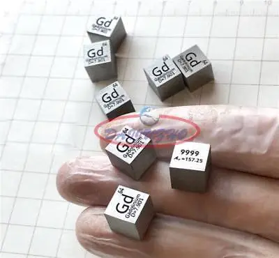 NEW 99.99% Collection High Purity Gadolinium Gd Metal Carved Element 10mm Cube • $31.86