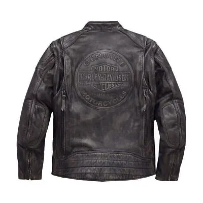 Harley Davidson Men's Dauntless Convertible 2 In 1 Genuine Cow Leather Jacket • $165