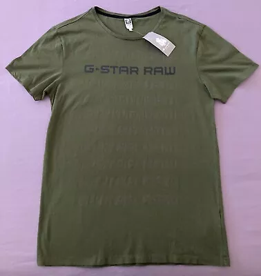 Men's G-STAR / G RAW Olive Green Crew Neck T-Shirt Tee Shirt M Medium NWT NEW • $34.99