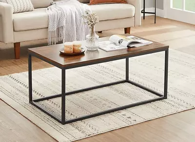 Coffee Table Tea Table For Living Room With Black Frame Rustic Brown Style NEW • £49.95