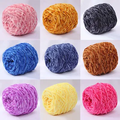 $5.49 • Buy 100g Chunky Yarn Crochet Chenille Milk Baby Velvet Knitting Wool Sweater Scarf