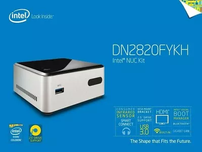 £69.99 • Buy Intel NUC DN2820FYKH Mini PC 2.39GHz 4GB RAM 64GB SSD WiFi HDMI WIN 10 Warranty