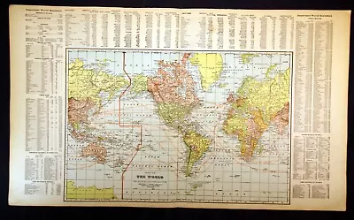 1919 Map Of The World On Mercator's Projection George F Cram Color 17½  X 29½  • $16.50
