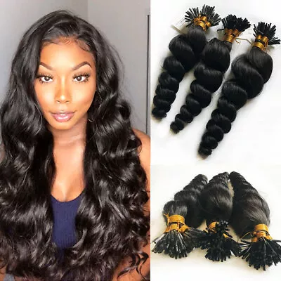 Keratin Natural Fusion Hair I Tip Hair Extensions Pre-Bonded Malaysian Remy Hair • $70.84