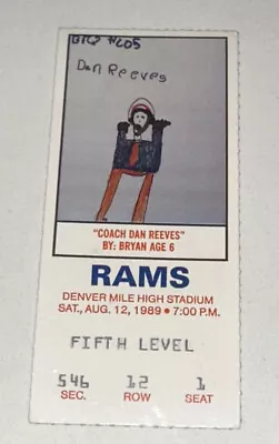 8/12/89 Denver Broncos MILE HIGH Stadium NFL Game Used Ticket Stub Wade Phillips • $24.49