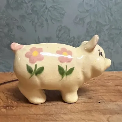 Vintage Hand Painted Ceramic Piggy Bank Kitsch Winking Pig • $15.99