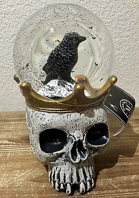 Martha Stewart Home Halloween Skull And Crow WaterGlobe Rare! • $42.88