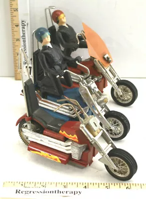 3pc Vintage Hasbro Battery Operated Toy Motorcycle Choppers Skull W/ Bike Riders • $79.19