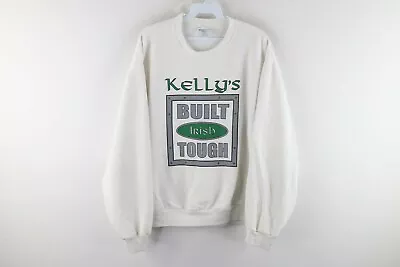 Vintage Mens Medium Kelly's Irish Pub Built Irish Tough Spell Out Sweatshirt • $40.45