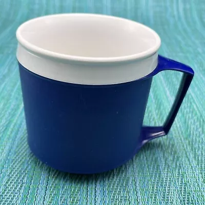 Vtg Aladdin Insulated Plastic Blue W White Interior Coffee Mug 8 Oz Cup W Handle • $7.99