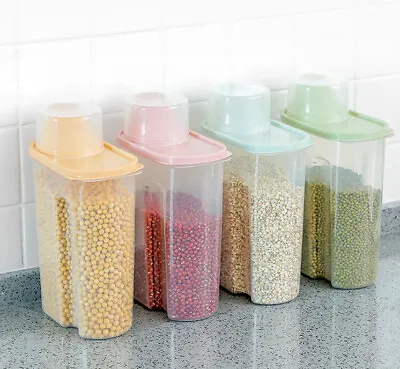 £8.99 • Buy 4x Containers Airtight Food Storage Kitchen Accessories Cereal Tub Lid Boxes Set