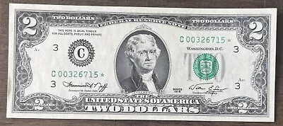 1976 $2 Two Dollar Star Note Philadelphia-CRISP • $12