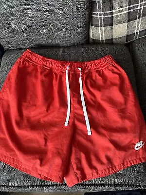 Mens Large Red Shorts Nike Sportswear Woven Lined Flow Shorts • £10