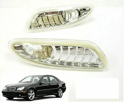 Fit 2001-07 C230 Euro Chrome Clear W203 Front Bumper Side Marker Repeater Lights • $17.98