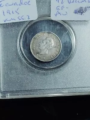 1915 Ecuador 1/2 Decimo  Silver Coin  • $14.95