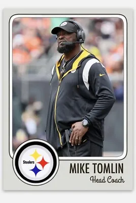 Mike Tomlin Pittsburgh Steelers Head Coach Football Card. Rare. Super Bowl Champ • $9.49