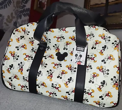 Mickey Mouse Rolling Duffle Bag Luggage Cary On With Trolly Sleeve New • £86.78