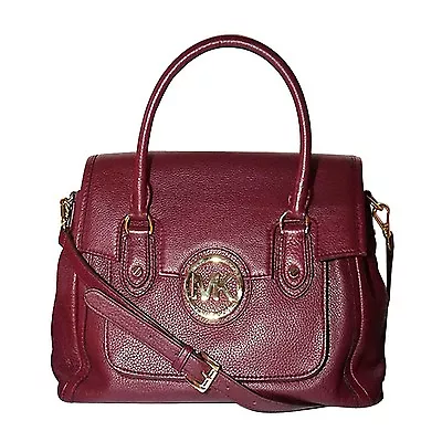 Michael Kors Margo Claret Burgundy Leather Cross Bodyshoulder Satchelhand Bag • $314.99