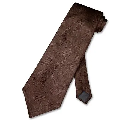 COVONA Men's NeckTie CHOCOLATE BROWN Color PAISLEY Mens Neck Tie For Tux Or Suit • $7.95