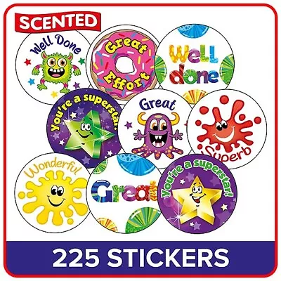 £7.98 • Buy 225 Scented Mixed Motivational Teacher School Children Reward Stickers Pack Kids