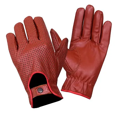 Mens Classic Driving Gloves Soft Genuine Real Lambskin Leather  • £7.99