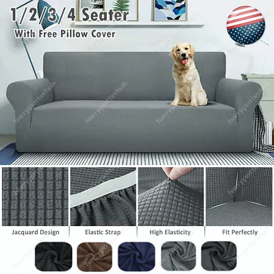 $22.99 • Buy 1/2/3 Seater Slipcover Solid Color Sofa Covers Stretch Couch Furniture Protector