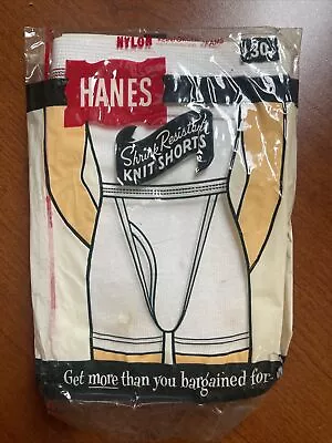 1960s Vintage Hanes White Boxer Brief Men's Underwear Size 30 NOS Sexy • $75
