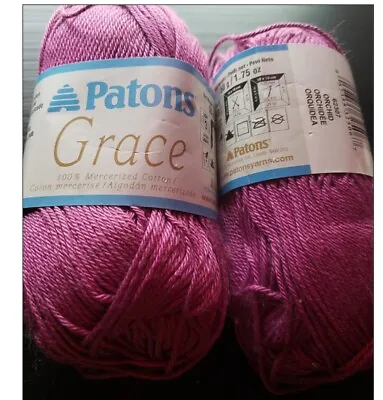 Patons Grace Yarn Cotton Sport Weight NEW 2 Skeins • $6