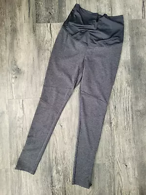 Maternity Pants Sz Small Liz Lange Zipper Leg Gray Knit Soft Stretch • $5