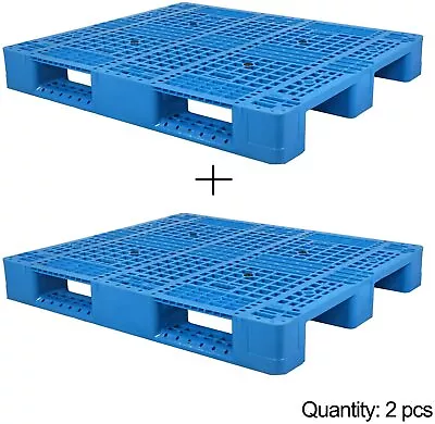 $334 • Buy 2pcs Plastic Pallet Rackable 4 Way Entry Static Load 11000lb Dynamic Load 3300lb