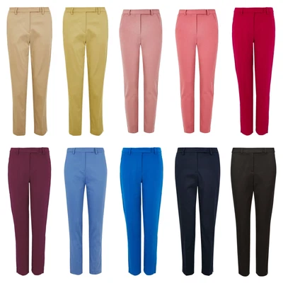M&S Mia Slim 7/8 Length Cropped Trousers Ankle Vent Slit Stretch Cotton • £15.95