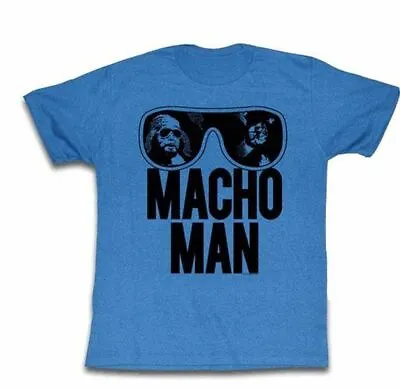 Adult WWE World Wrestling Entertainment Macho Man Glasses Royal Blue T-shirt Tee • $22.95