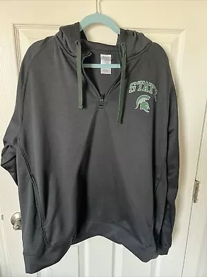Michigan State Spartans Pro Edge 1/4 Zip Hooded Sweatshirt Size X-Large • $20