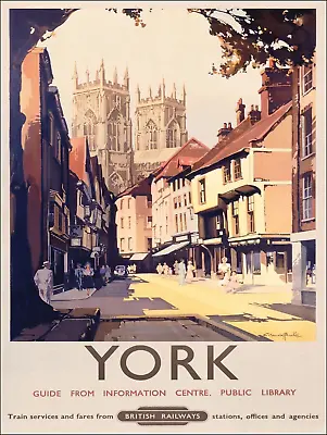 York Rail Metal Sign Vintage Style Travel By Train Plaque Man Cave • £0.99