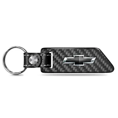 Chevrolet Black Logo Carbon Fiber Blade Shape Key Chain • $26.95