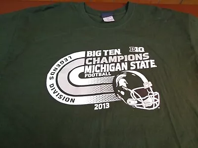Michigan State Spartans  T Shirt  Big Ten Football Champions 2013  Green XL  H7 • $12.99