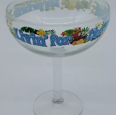 Margaritaville Lot Of 2 Livin' For The Weekend Margarita Glass Jimmy Buffet Pair • $24.99