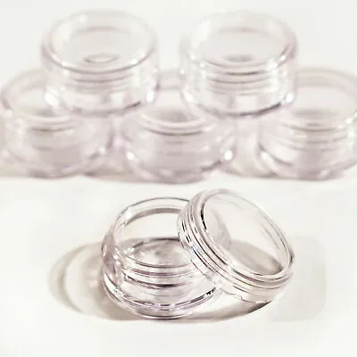 5g / 5ml Craft Jars / Pots With Clear Lids Travel Samples Glitter Cosmetics Jdc • £45.14