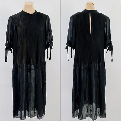 $40 • Buy Asos Curve Women's Shift Dress Shirred High Neck Size UK18 Black Pre Owned EUC