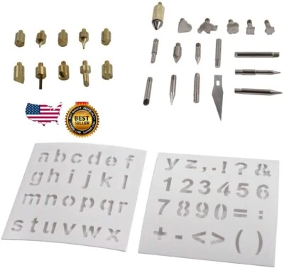 $7.98 • Buy 28pc Wood Burning Pen Tips & Stencil Set Soldering Iron Working Carving Burner