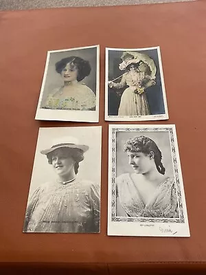 VINTAGE POSTCARDs 4 Edwardian Actresses Langtry May Millar & Studholm. G Cond. • £1.95