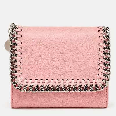STELLA MCCARTNEY Pink Faux Leather Falabella Compact Wallet • $549.99