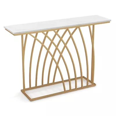 48  Living Room Gold Storage Console Table Display Entryway Table W/ Metal Frame • $82.98